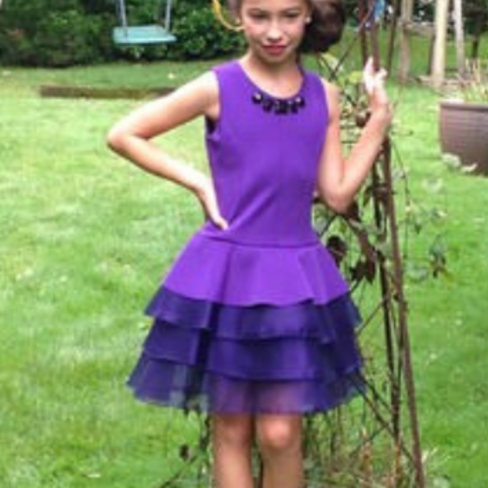 Zoe ltd purple ruffle jeweled dress 5